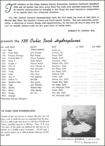 1961 nationals entrylist
