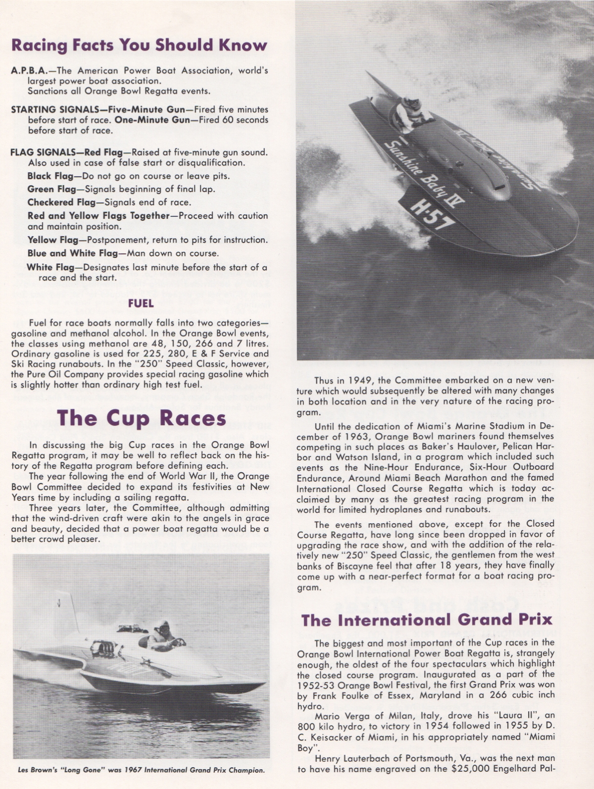 1968 Miami Orange Bowl Regatta